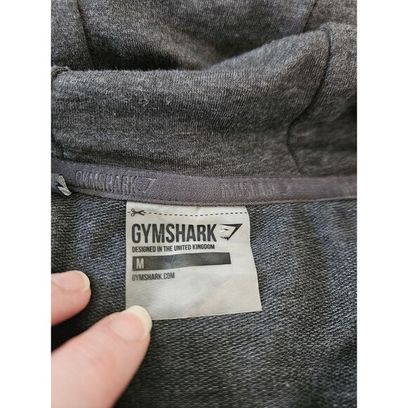 Gymshark Dark Grey Cropped Wrap Back Hoodie Logo Women Sz M Athleisure - Picture 6 of 9